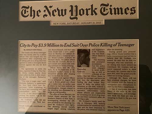 Article in The New York Times: City to Pay .9 Million to End Suit Over Police Killing of Teenager